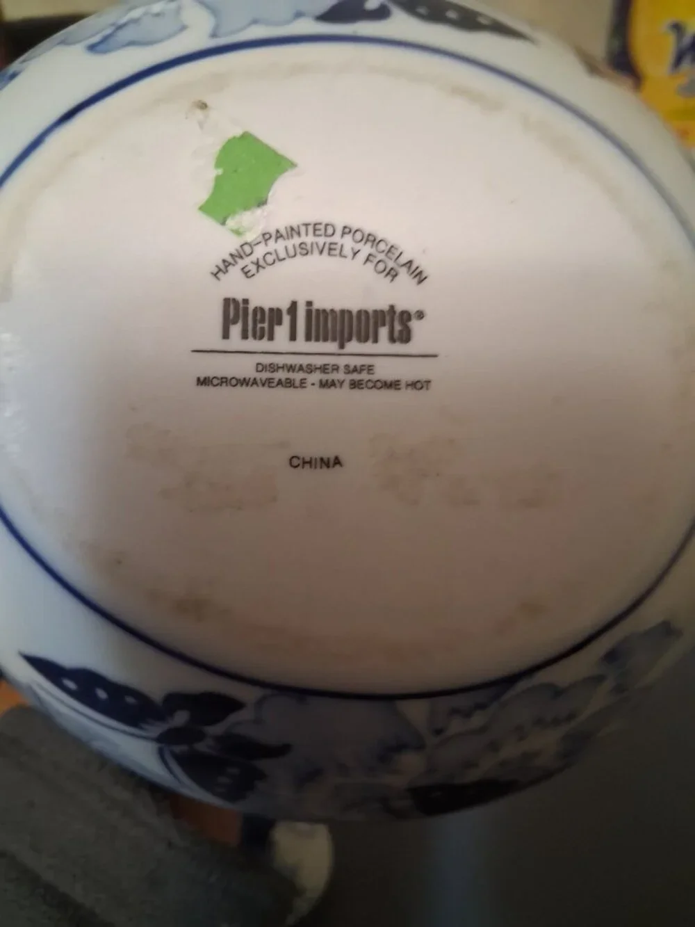 Pier 1 Butterfly Theme Blue & White Teapot